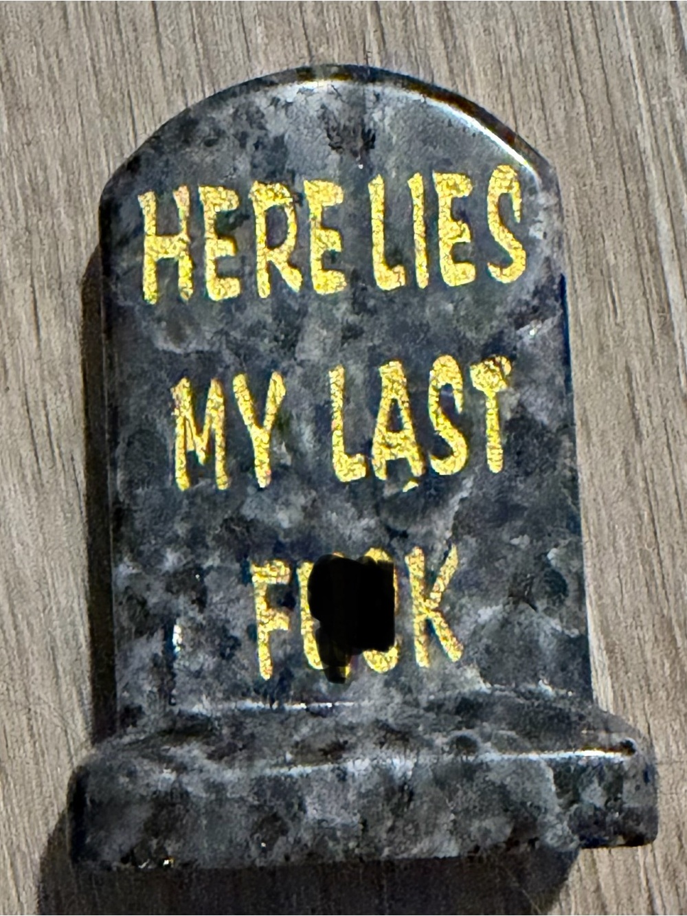 Larvikite Crystal Here Lies My Las F*** Tombstone Carving